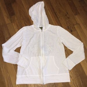 Laconia NH white full zip hoodie